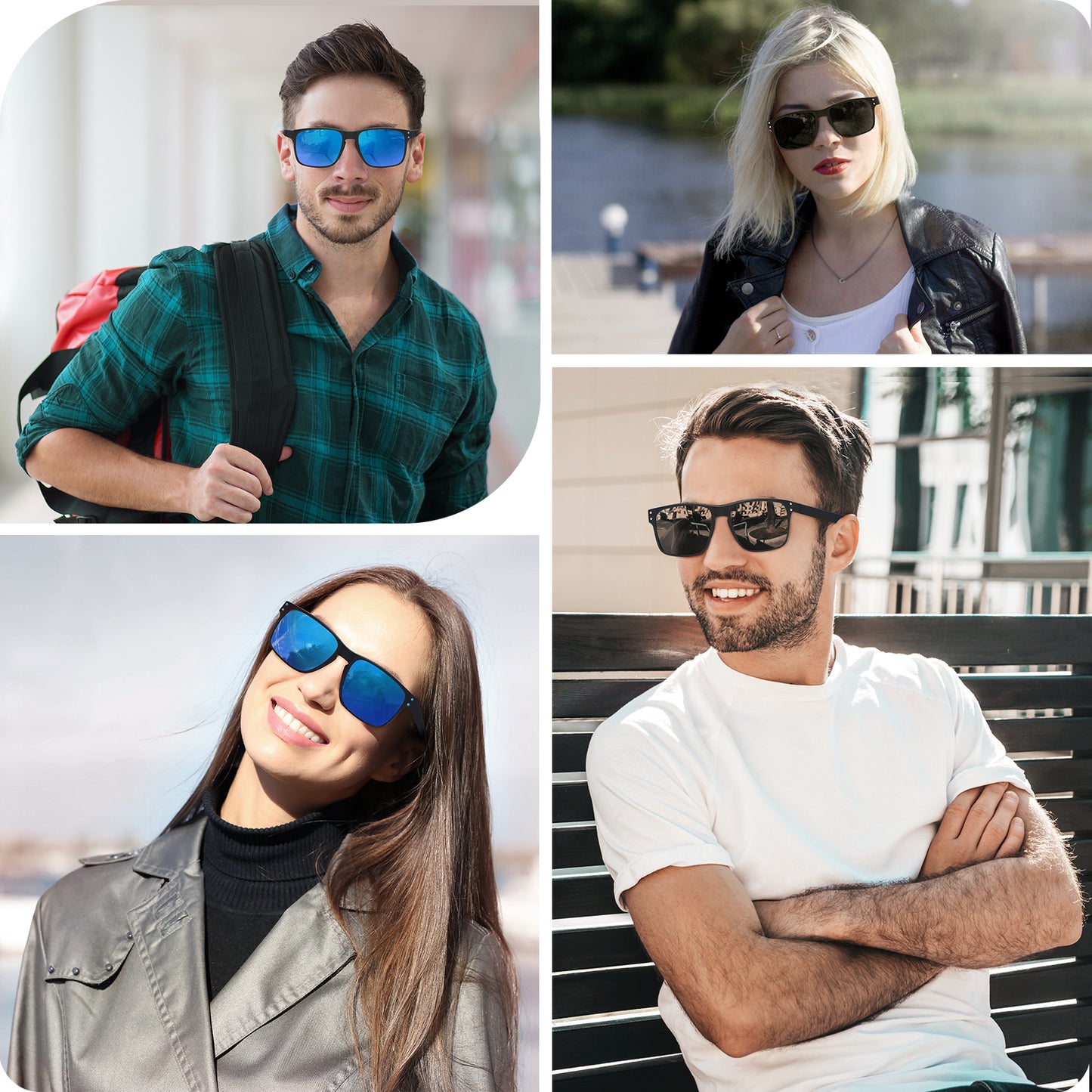 OJIRRU Sunglasses Mens Polarised Sun Glasses Rectangle Shades for Men Womens UV400 Protection Sports Driving Fishing Travel Sunglasses