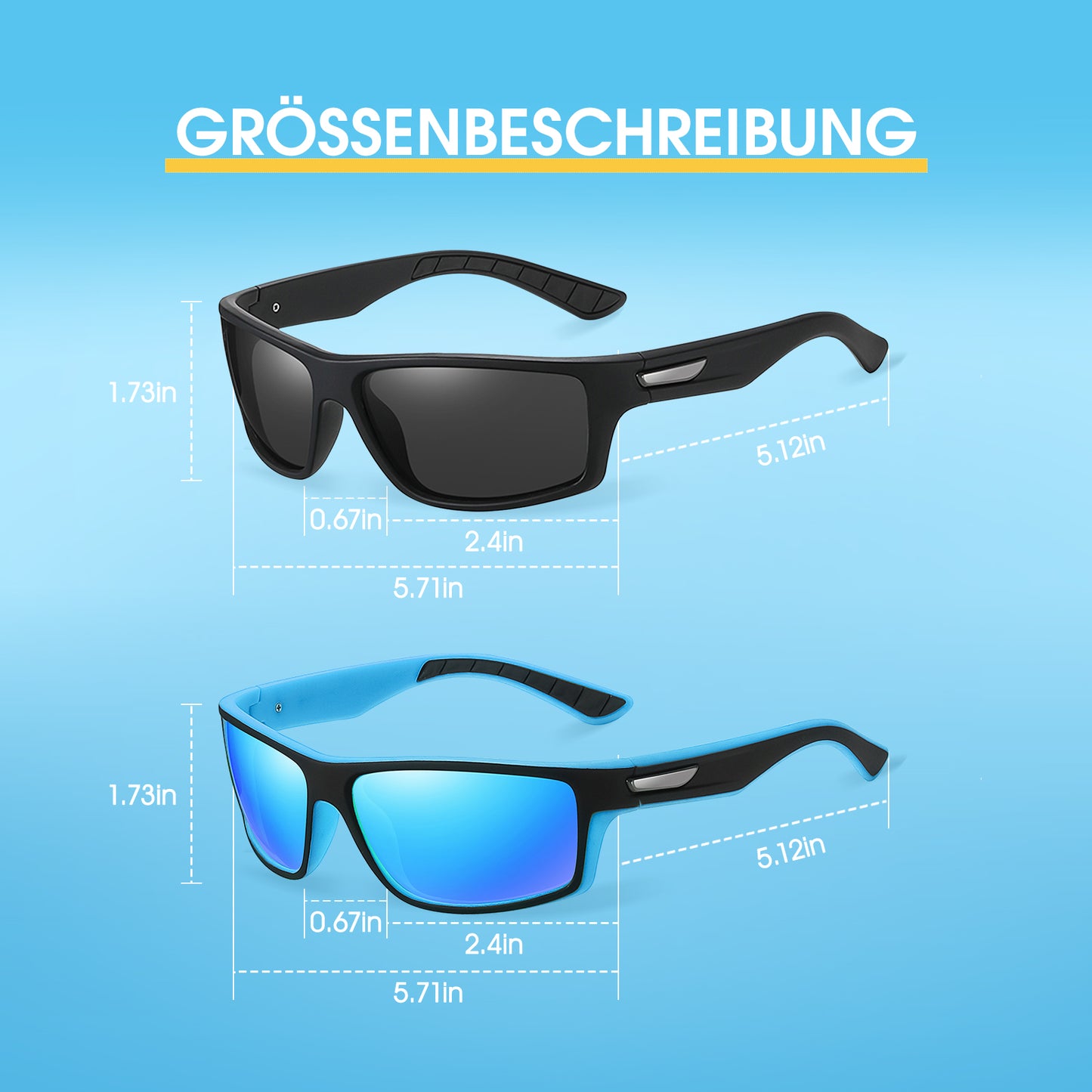 OJIRRU Sunglasses Mens Polarised Sports Sun Glasses Wrap Around Shades for Men Women Driving Running Cycling with UV Protection