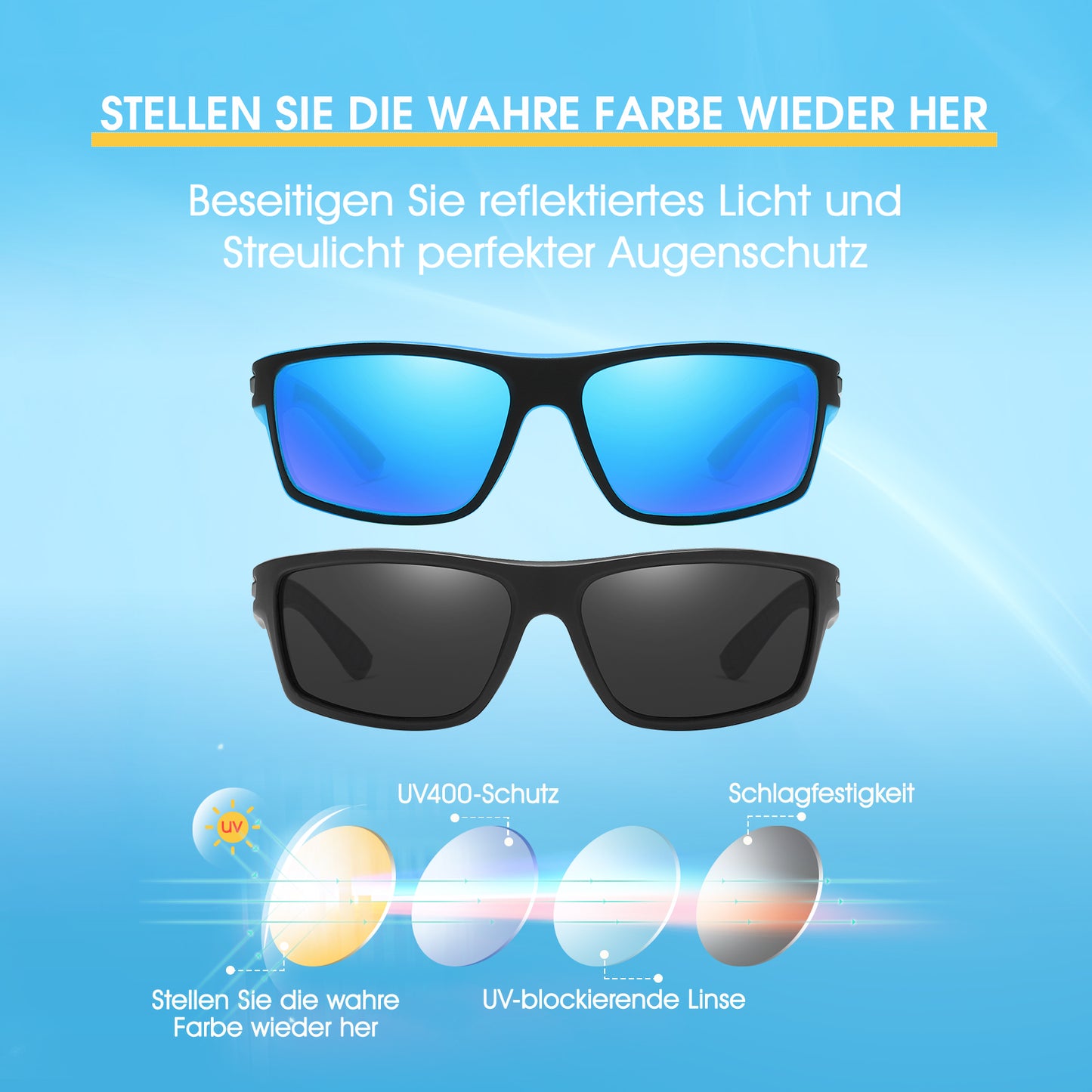 OJIRRU Sunglasses Mens Polarised Sports Sun Glasses Wrap Around Shades for Men Women Driving Running Cycling with UV Protection