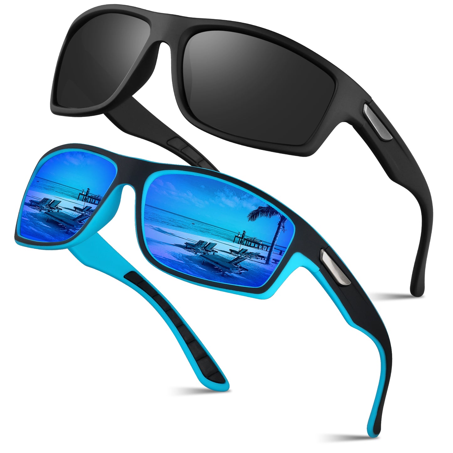 OJIRRU Sunglasses Mens Polarised Sports Sun Glasses Wrap Around Shades for Men Women Driving Running Cycling with UV Protection